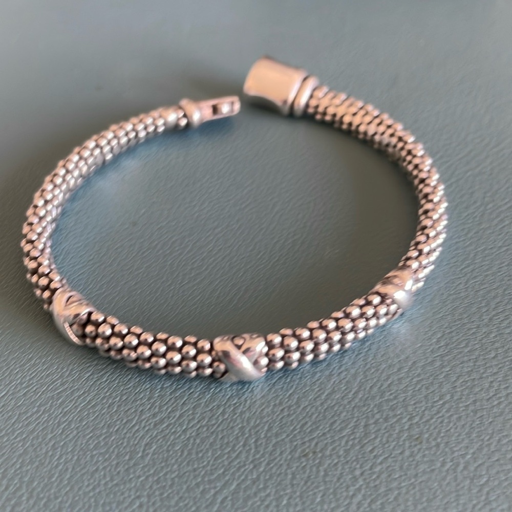 Lagos signature sterling silver Caviar bracelet